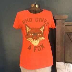 ModCloth Graphic Tee Orange Fox Sz XL (like new!)